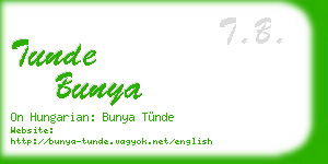 tunde bunya business card